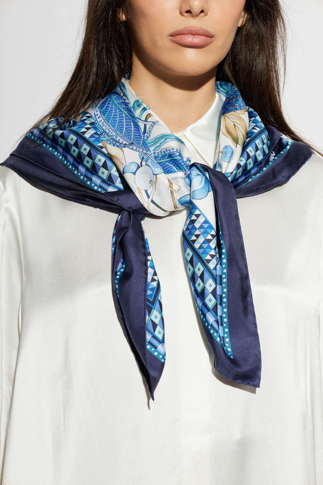 Blue Silk scarf FERRAGAMO - Vitkac Canada